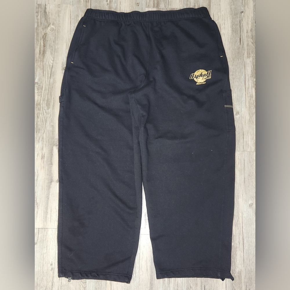 Vintage Y2K Starter Asphalt Baggy Sweatpants‎ Wide Leg Drawstring 2XL Black